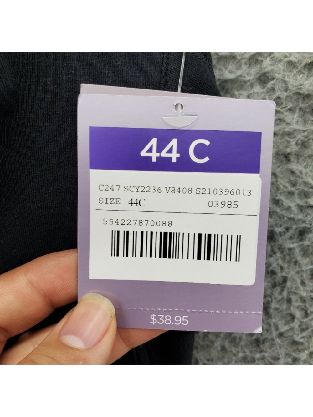 Catherines Bra Womens 44C Black No-Wire Cotton Front-Close *NWT* - Picture 3 of 9